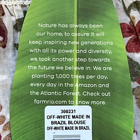 FARM RIO Off White Made In Brazil Blouse - Picture 11 of 14